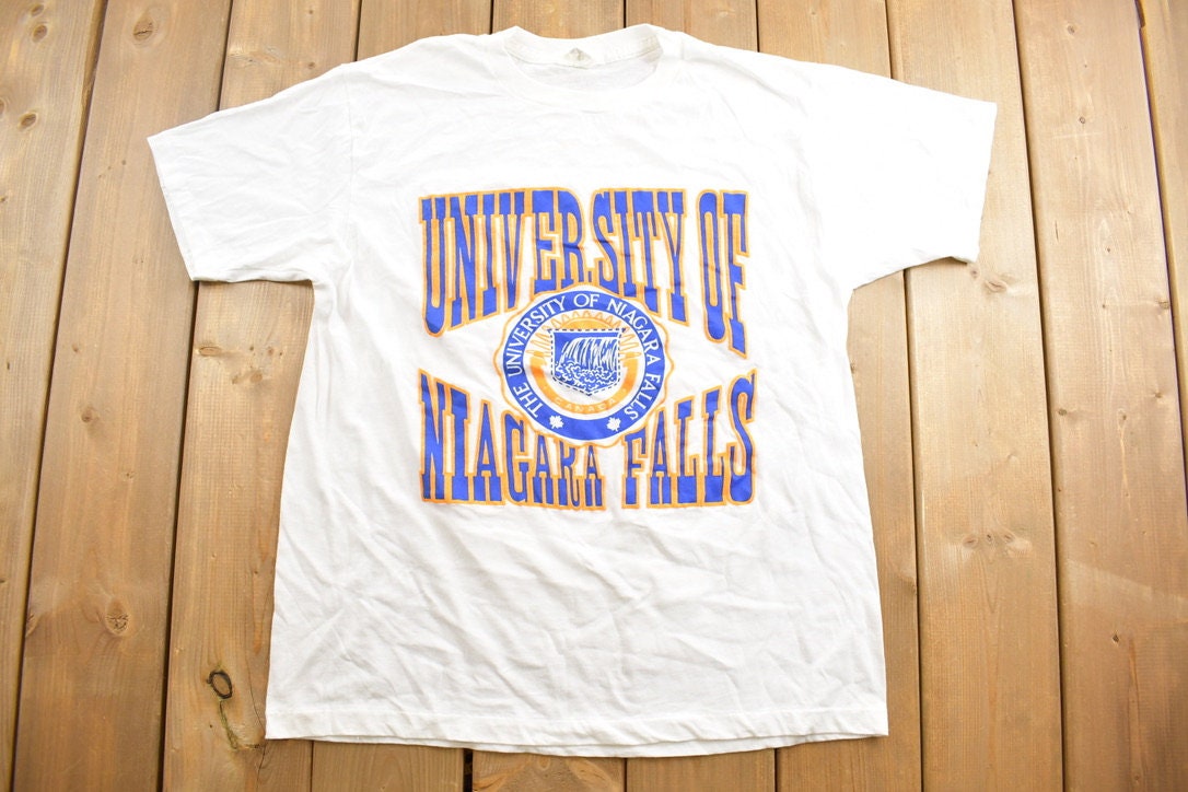 Vintage 1990s University of Niagara Falls Collegiate T-Shirt  Canadian  Sportswear Made In Canada