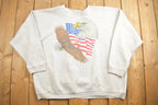Vintage 1990s Cotton Grove American Eagle Patriotic Boxy Crewneck Sweatshirt