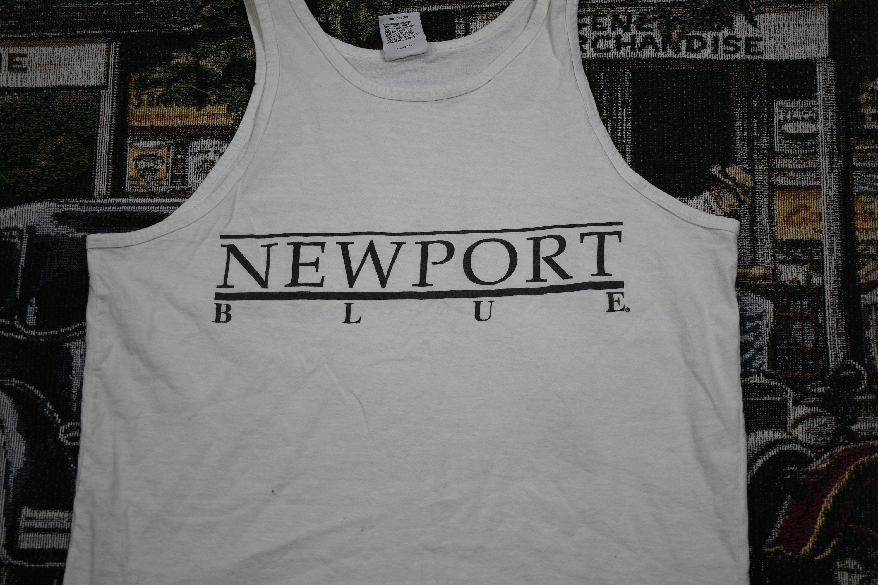 Vintage 1990s Newport Blue Graphic Tank Top Shirt