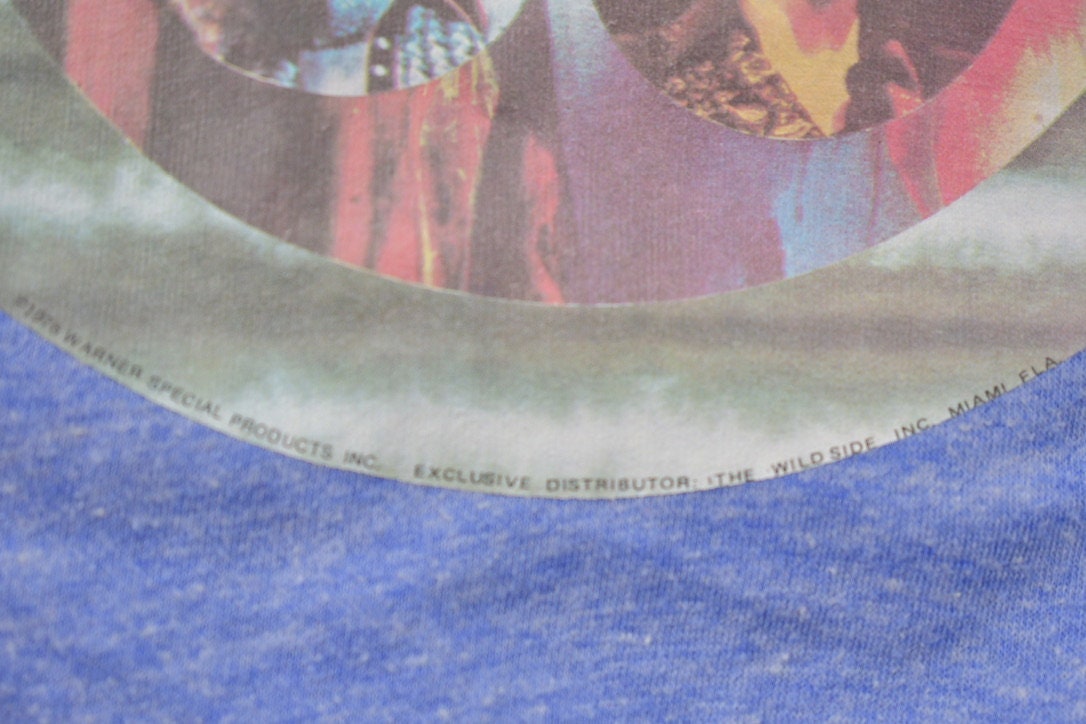 Vintage 1976 Led Zeppelin Swan Song Double Sided Promo Band Ringer T-shirt