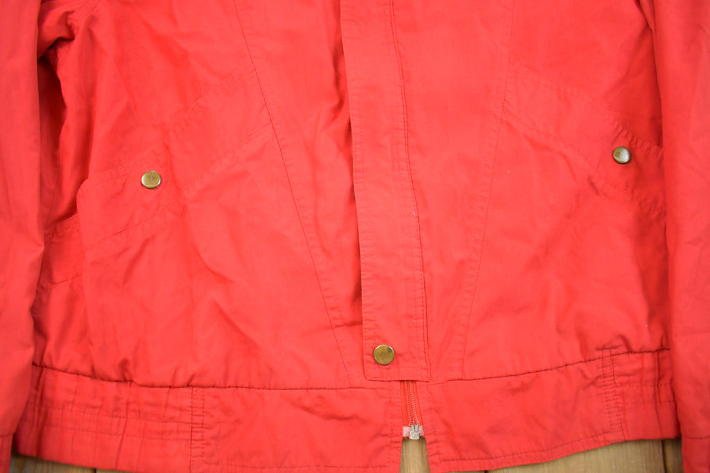 Vintage 1980s London Towne Red Windbreaker Jacket Made In UK