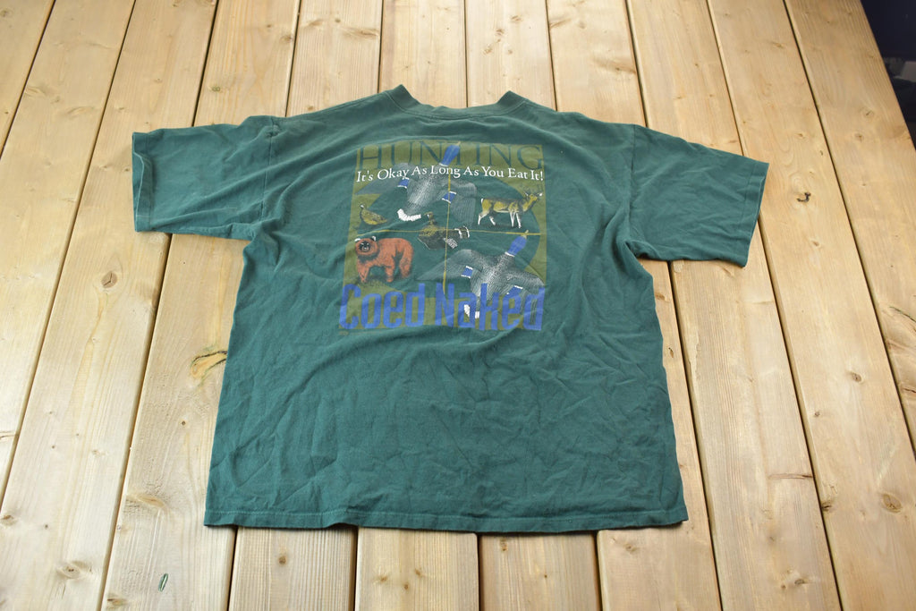 Vintage 1990s Hunting Theme Single Stitch Graphic T-Shirt