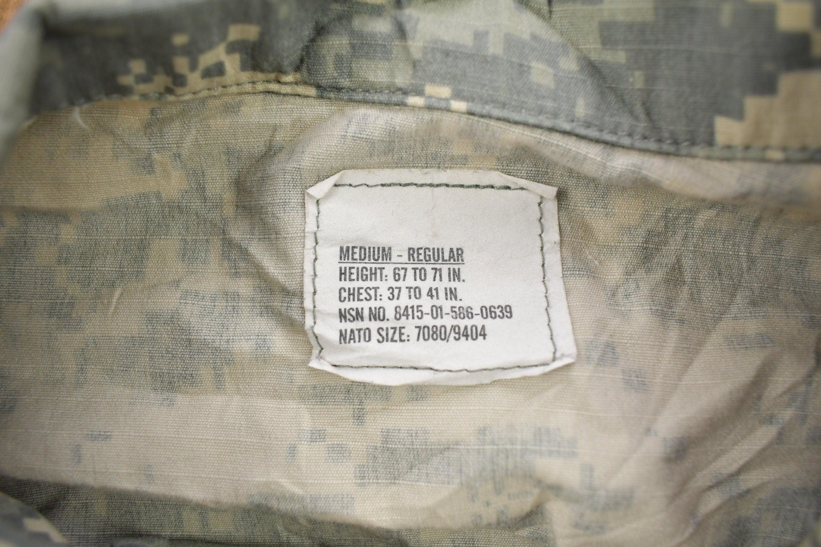 Vintage 2001 Army Gray Digital Camo Military Button Up Shirt