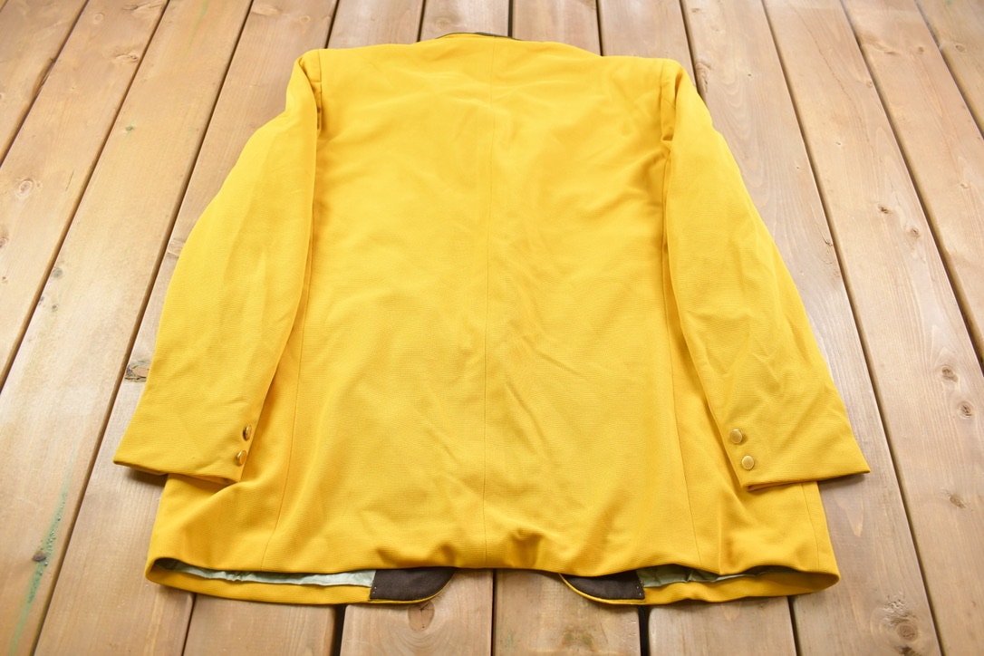 Vintage 1990 Uniforms By Fechheimer Yellow Button Up Blazer