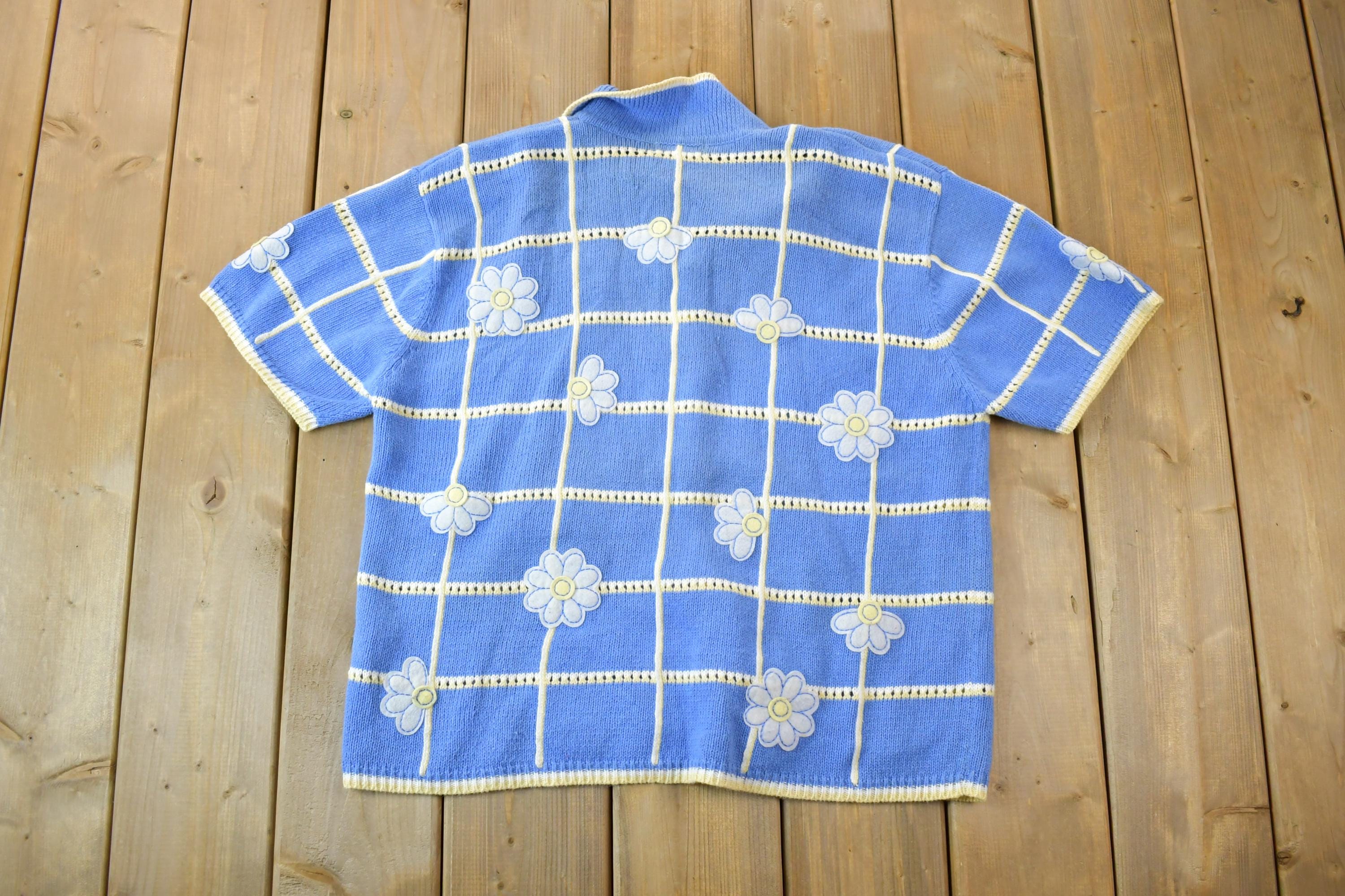Vintage 1990s Christopher And Banks Knit Crewneck Button Up Sweater Shirt