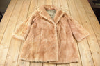 Vintage 1970s Pink Sheered Fur Coat Size Small