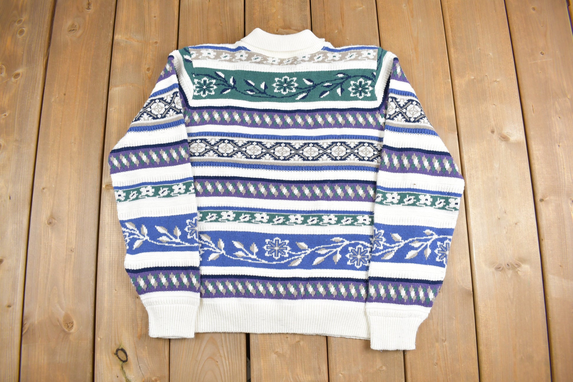 Vintage 1980s Alfred Dunner Knit Polo Sweater