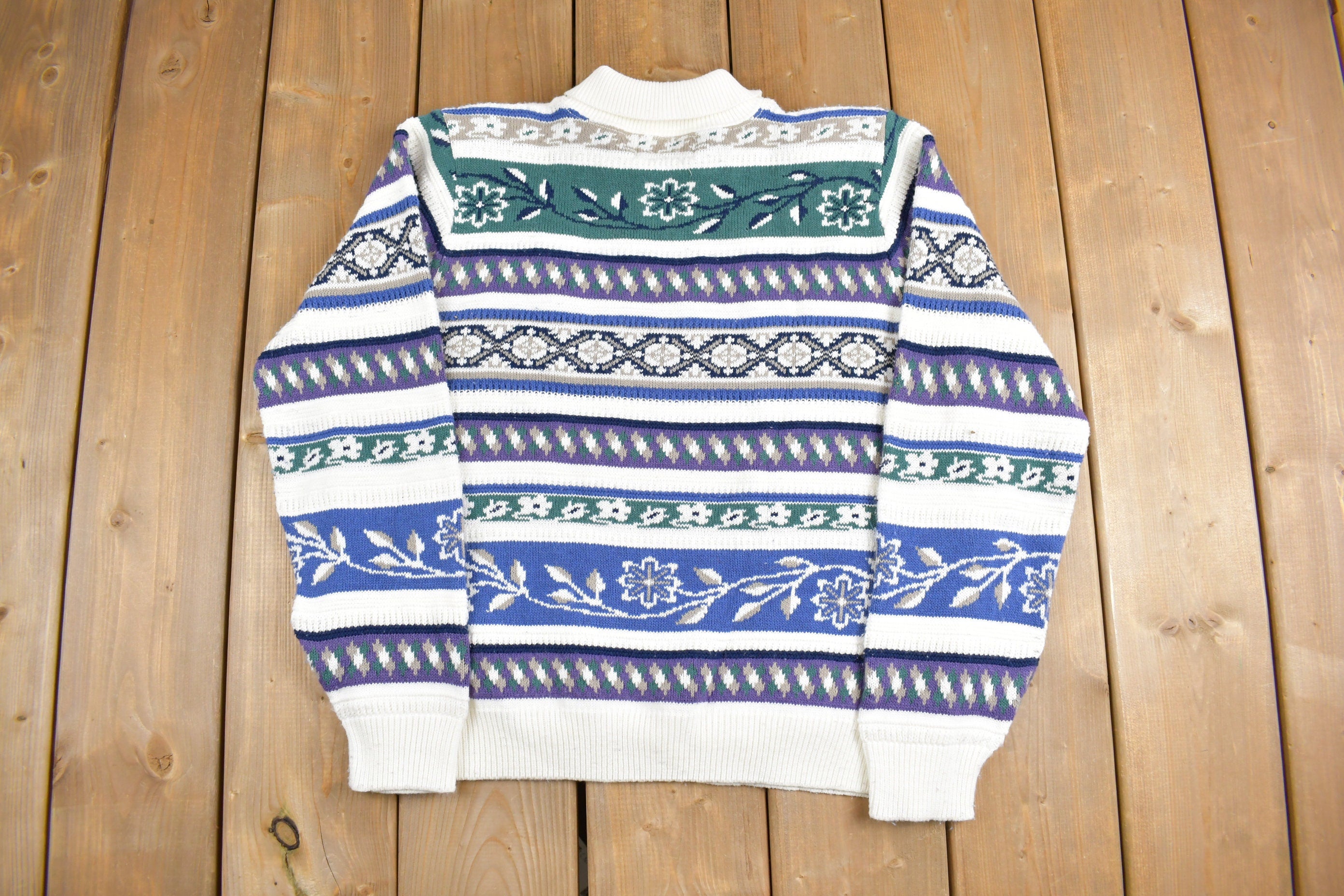 Vintage 1980s Alfred Dunner Knit Polo Sweater