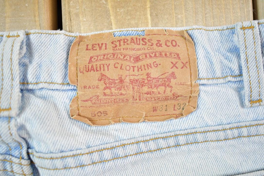 Vintage 1970s Levi Strauss 505 Red Tab Denim Jeans Size 31 x 32