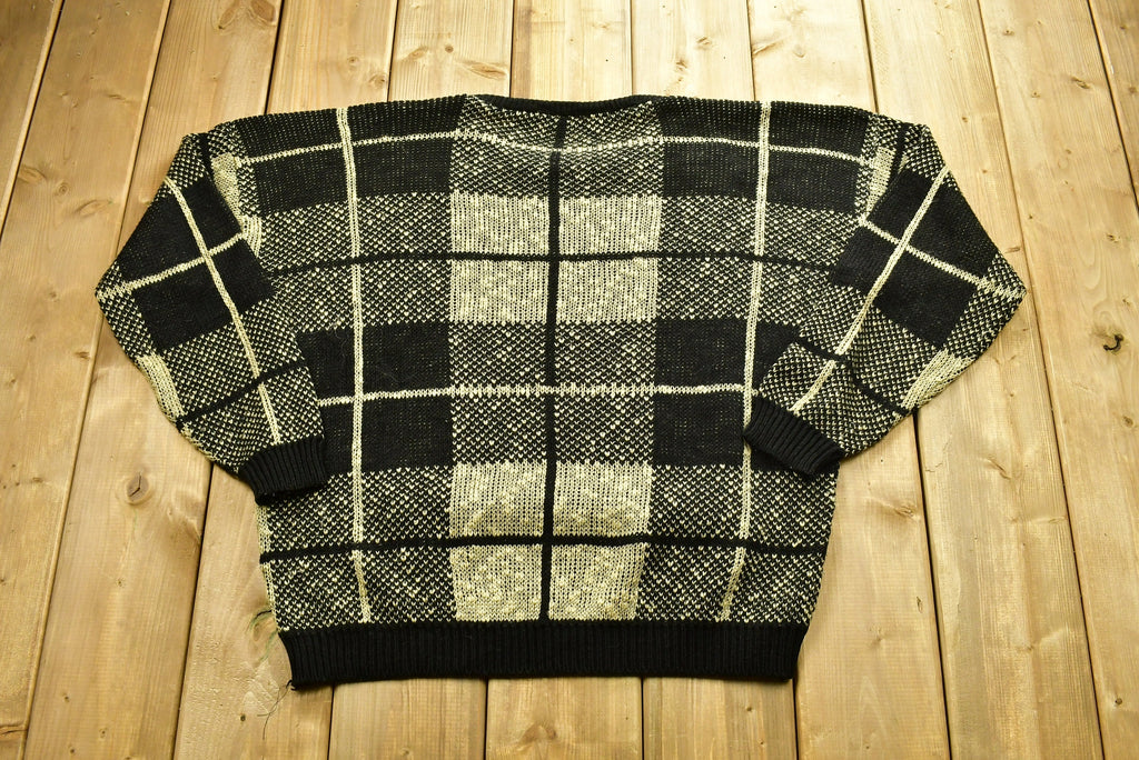Vintage 90's Plaid Graphic Knitted Sweater