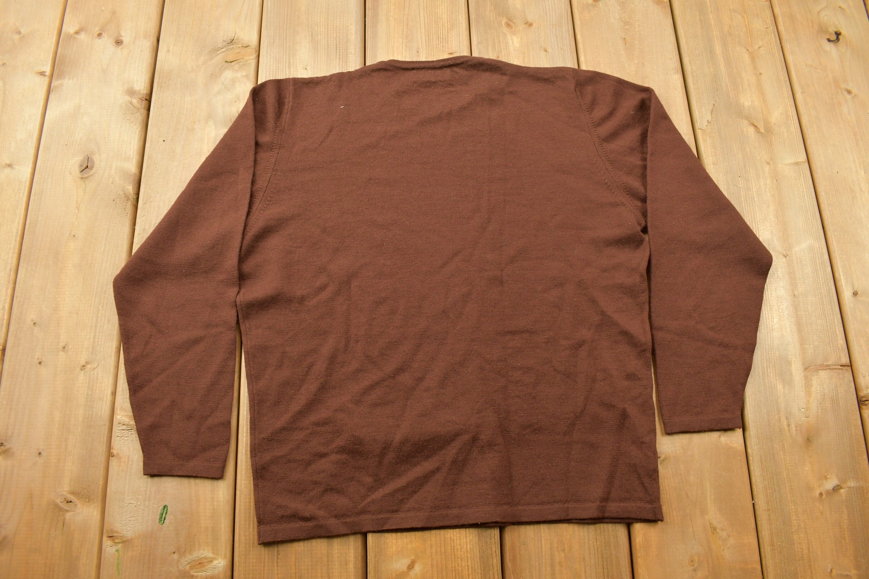 Vintage 1990s Henri Bendel Blank Brown Crewneck Sweatshirt