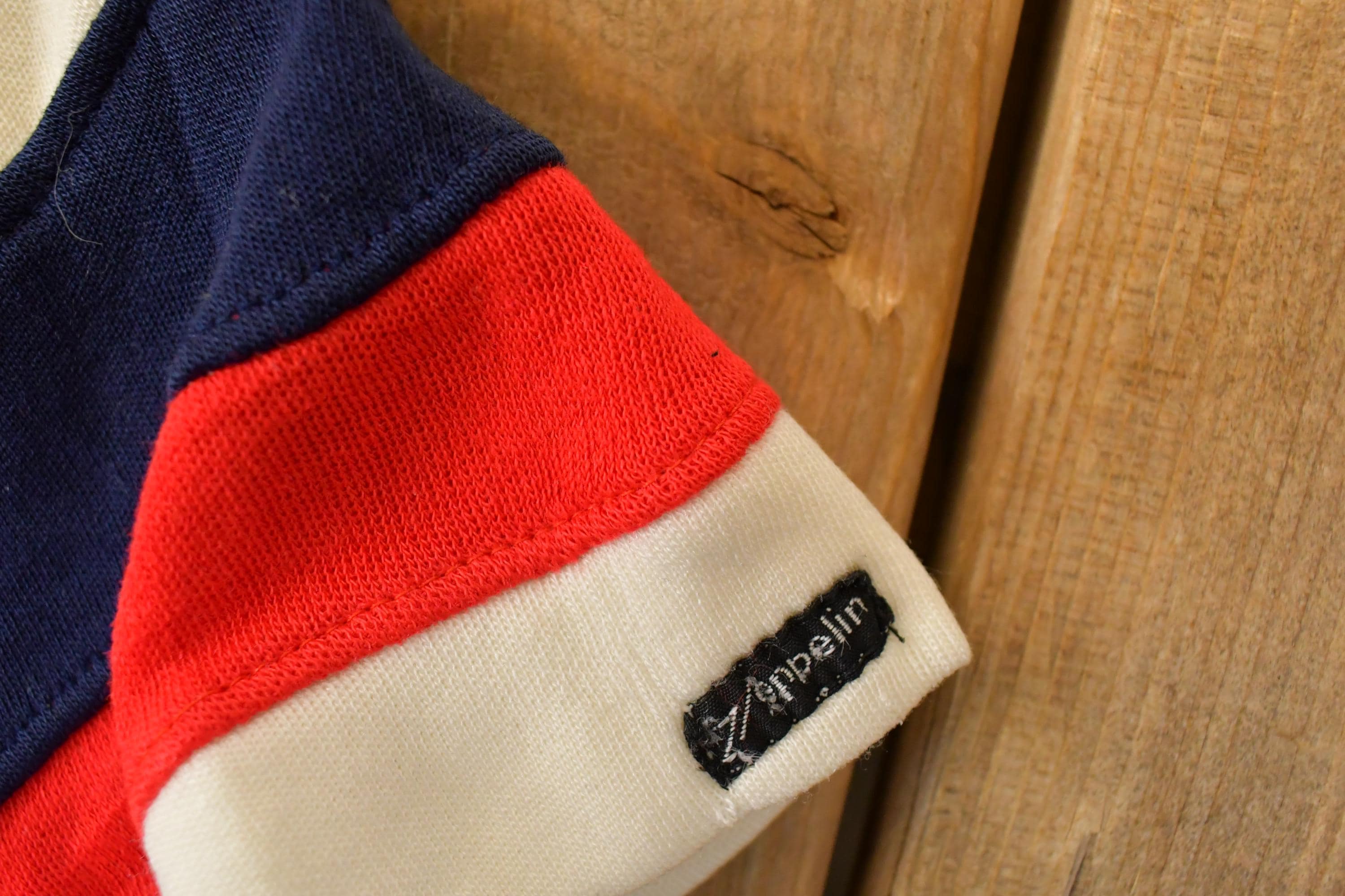 Vintage 1980s Zeppelin Striped Souvenir Travel T-Shirt Men's S