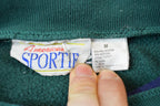 Vintage 1990s American Sportif Flower Embroidered Collared Crewneck Mens S /