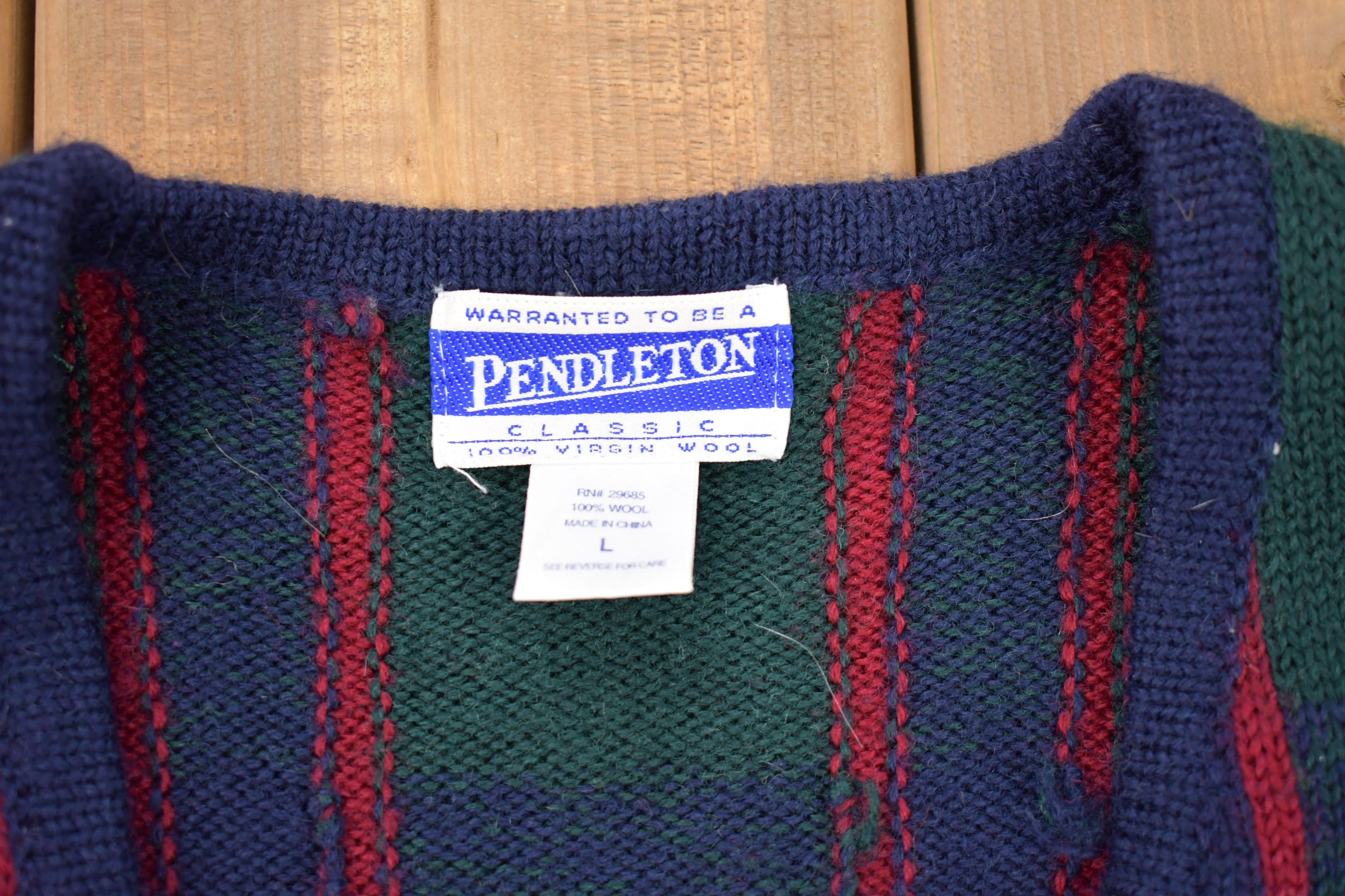 Vintage 1990s Pendleton 100% Wool Knitted Cardigan Women's Large