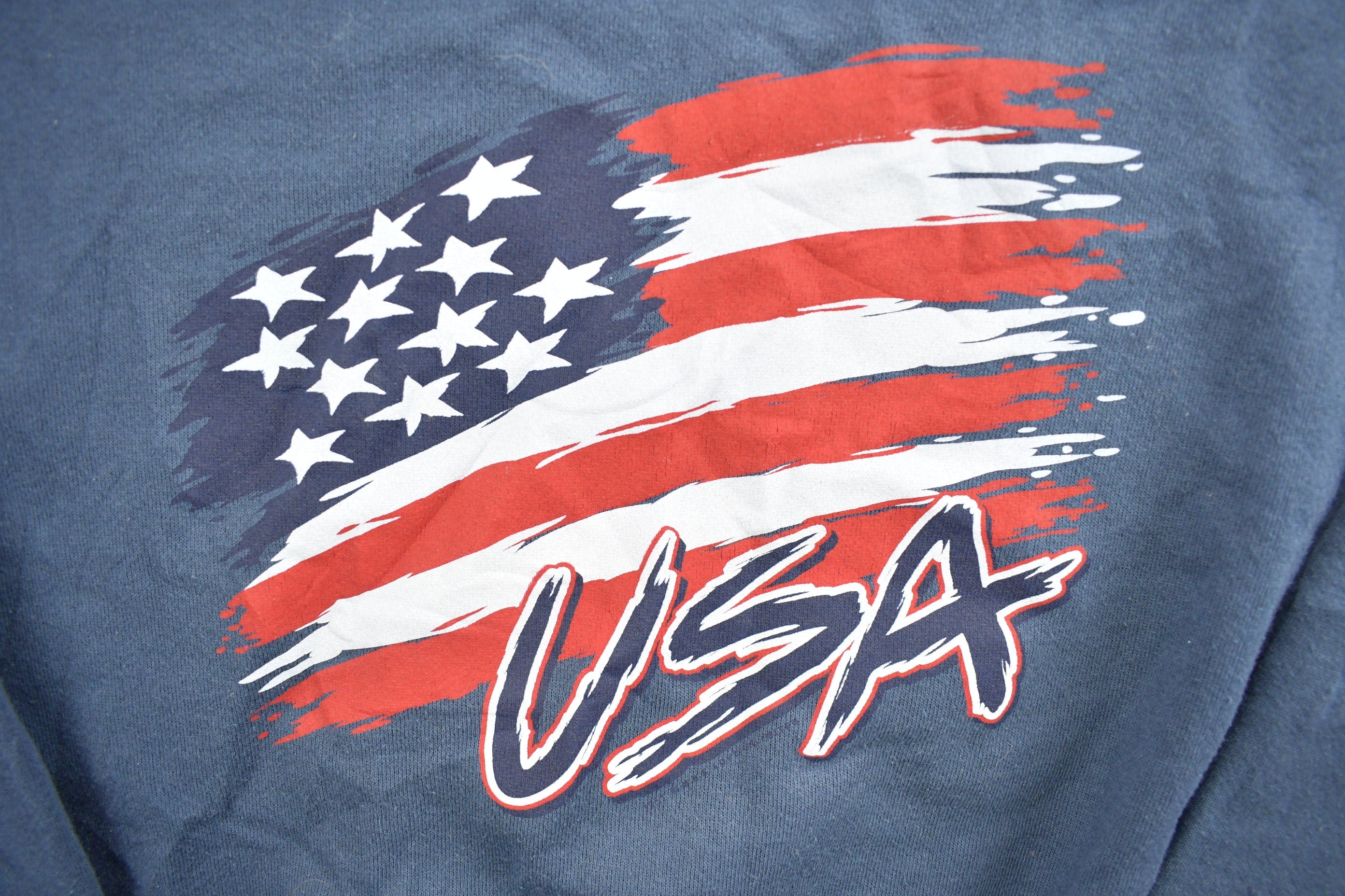 Vintage 1990s USA Flag Patriotic Crewneck Sweatshirt