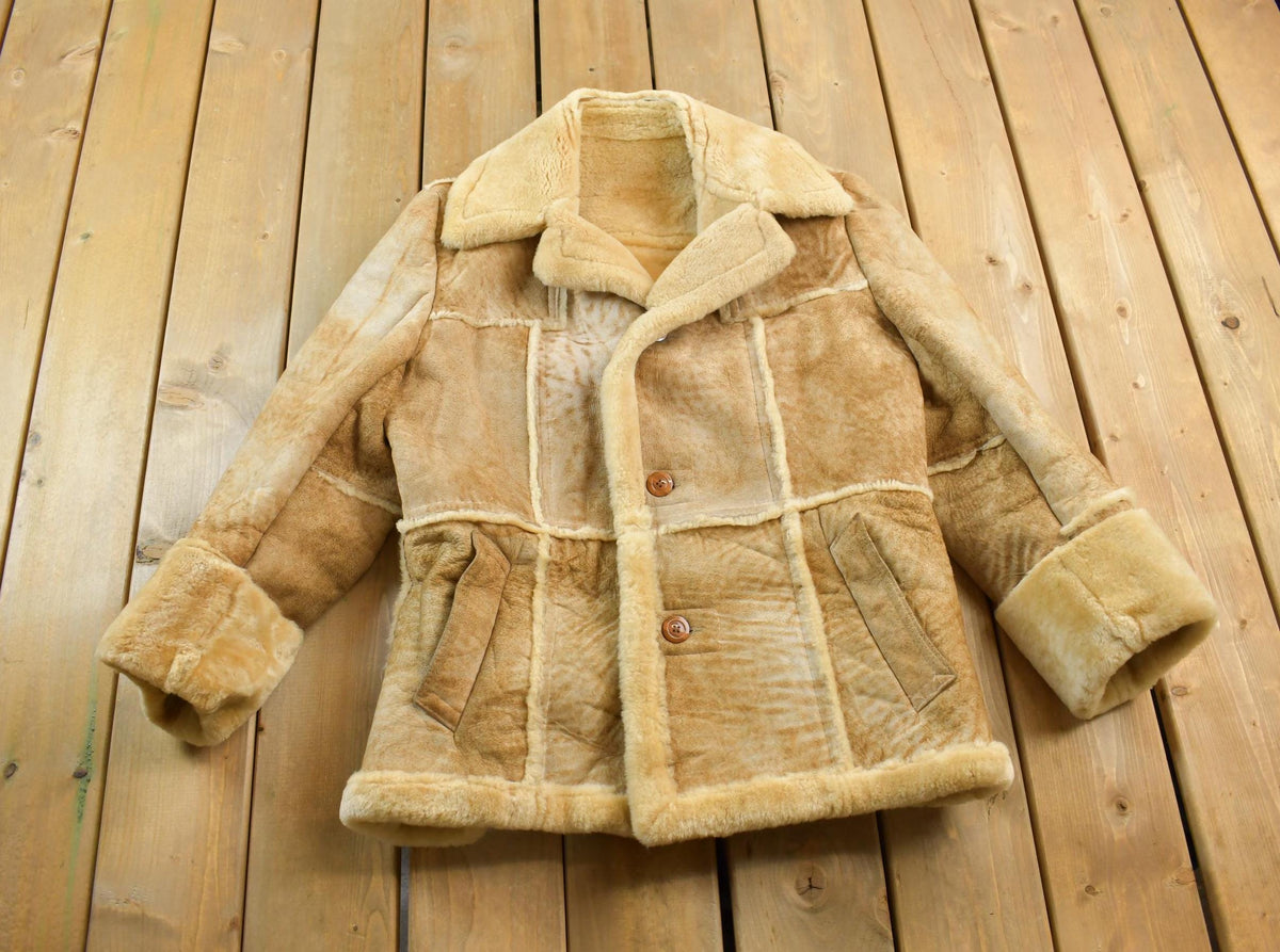Vintage 1970s Cosa Nova Sherpa Lined Shearling Leather Jacket