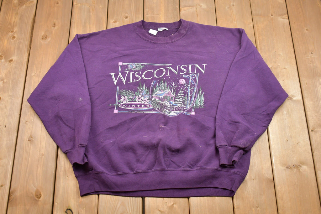 Vintage 1990s Wisconsin Winter Crewneck Sweatshirt