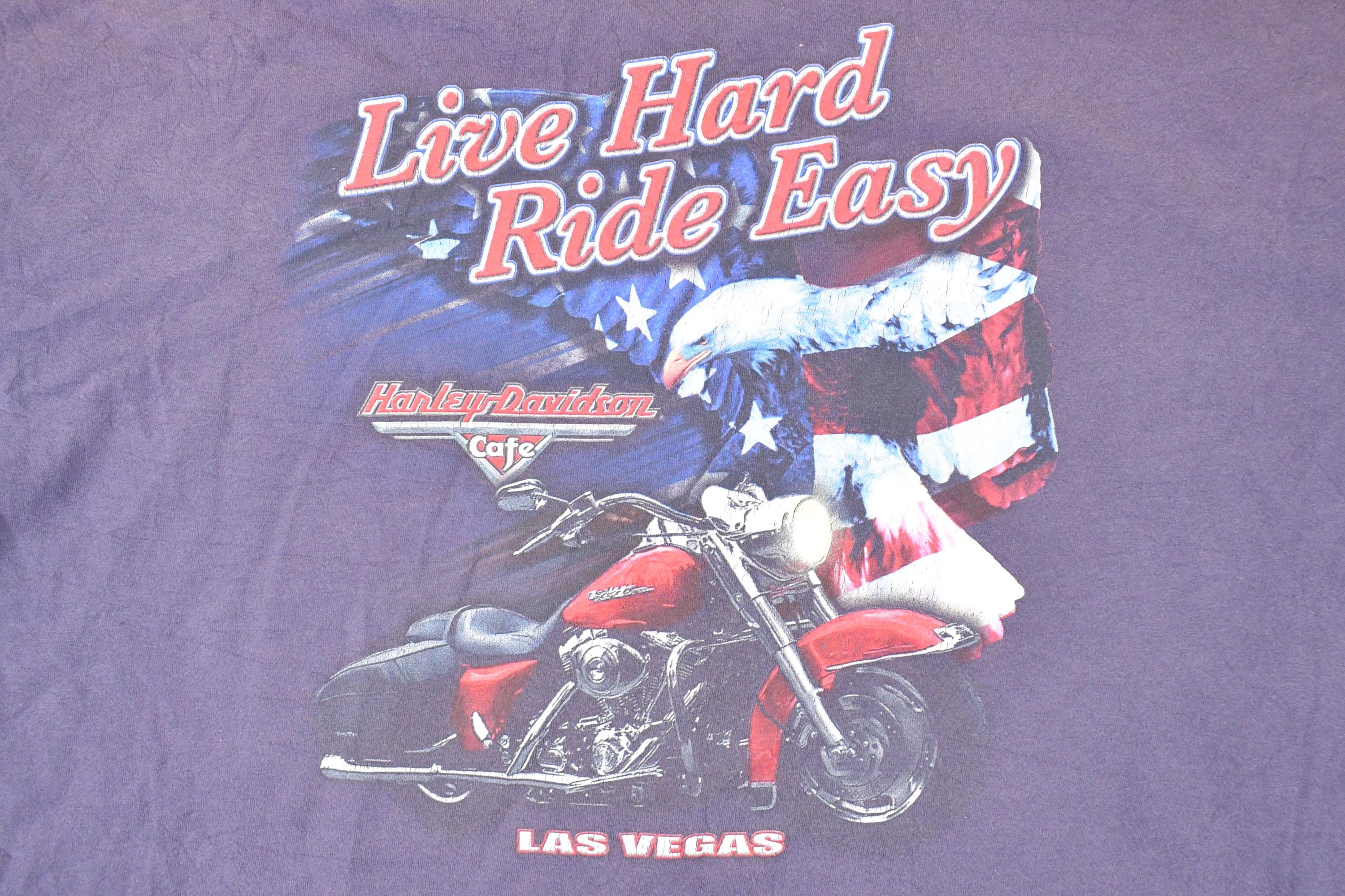 Vintage Y2K Harley Davidson Motorcycles Las Vegas Biker T-Shirt Men's XL