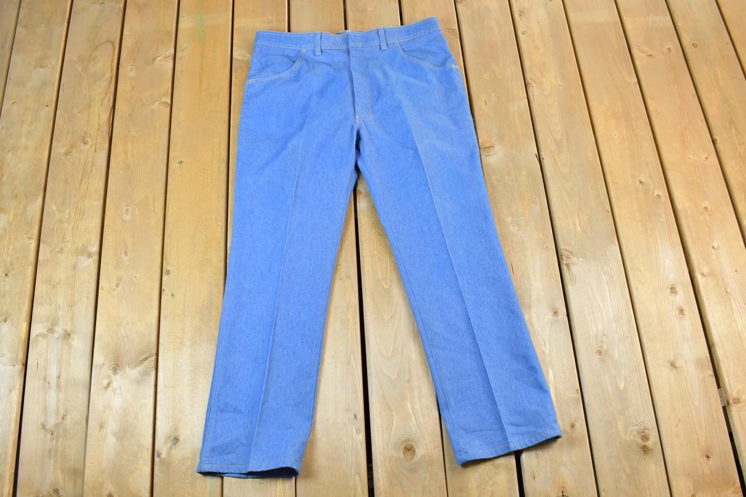 Vintage 1990s Comfort Action Sport Denim Look Pleated Jeans Size 38 x 30