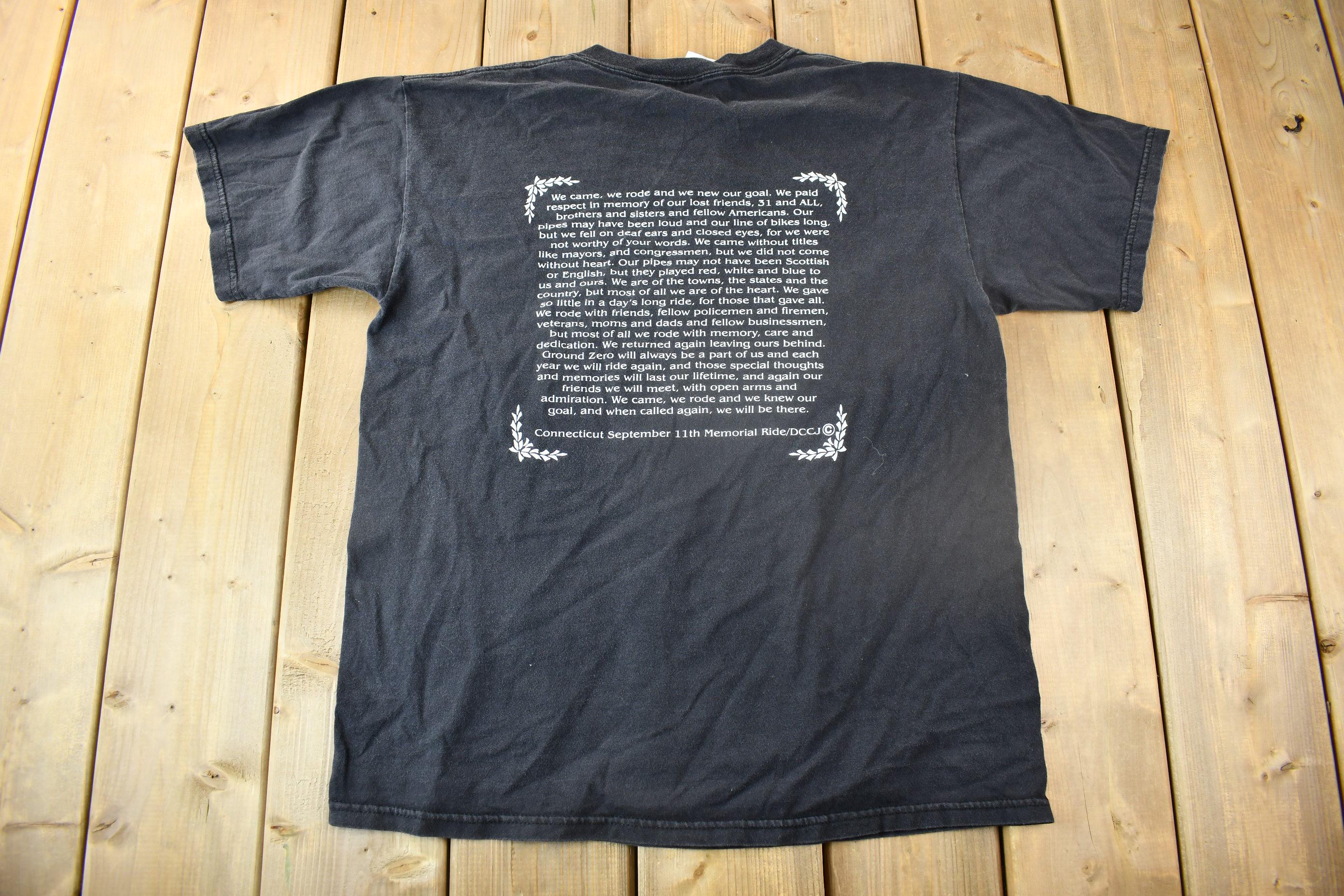 Vintage 2001 911 Connecticut Memorial Ride T-Shirt
