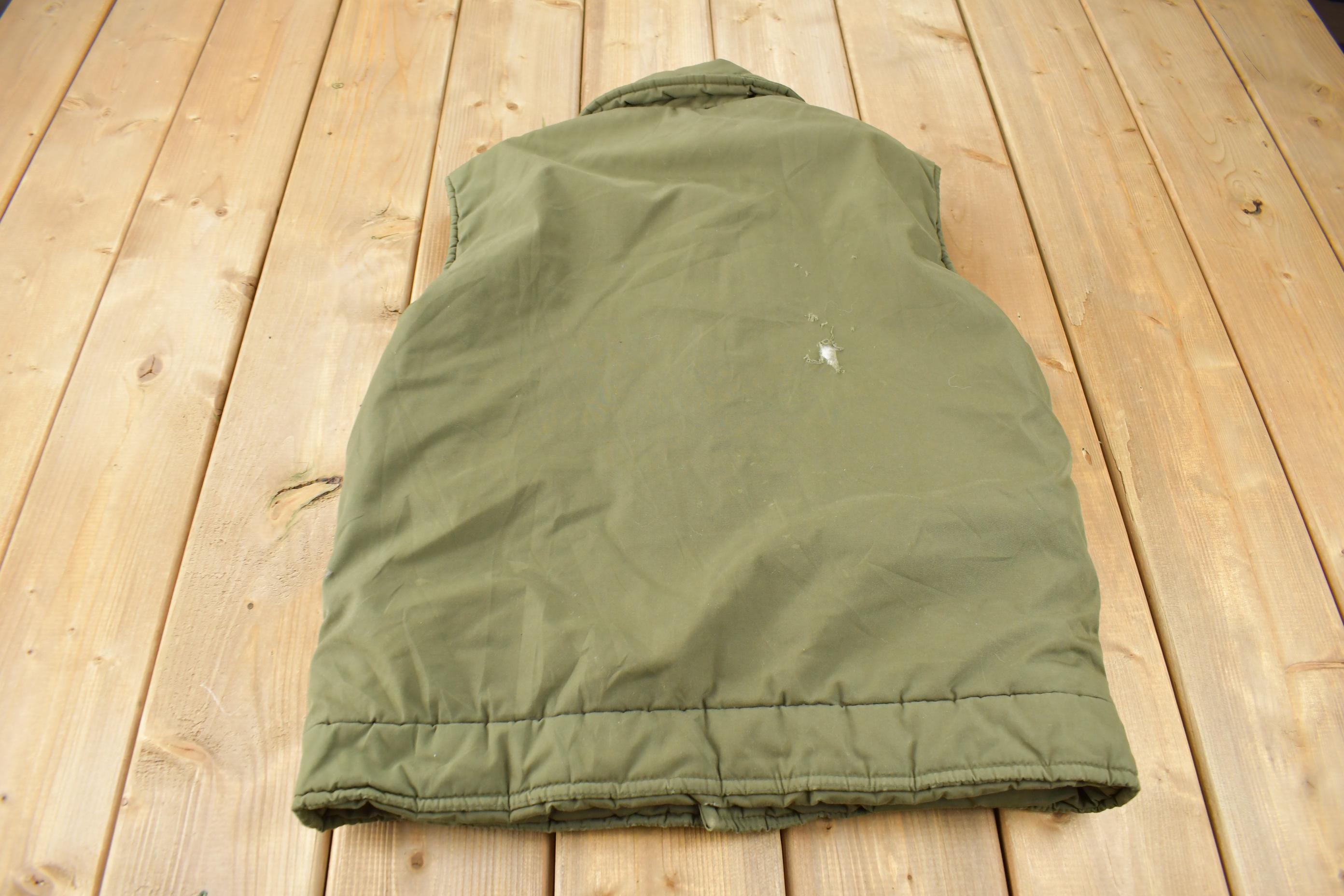 Vintage 1980s Sears Field-Masters Green Puffer Vest