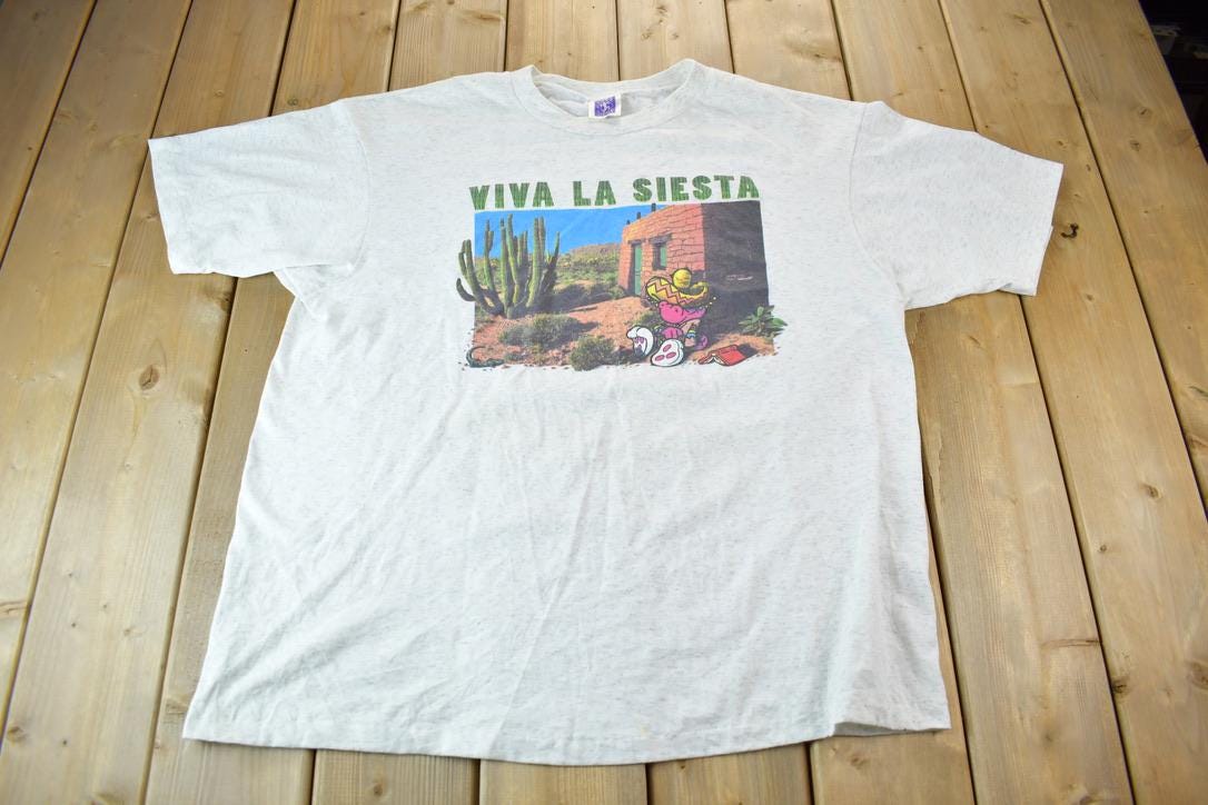 Vintage 1990s Viva La Siesta Desert Graphic T-Shirt