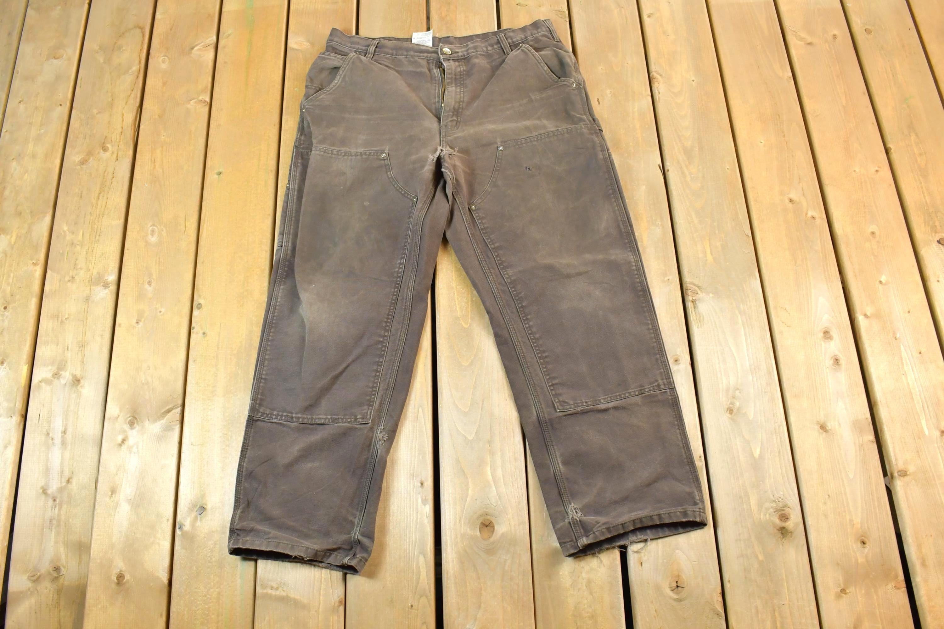 Vintage 1990s Carhartt Double Knee Dungaree Fit Work Pants Size 36x30