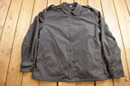 Vintage 1990s Black Collared Windbreaker Jacket