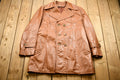 Vintage 1970s Burnt Orange Full Length Leather Trench Coat