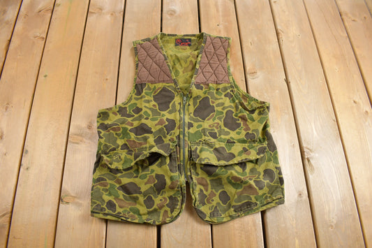 Vintage 1980s Black Sheep Duck Camo Hunting Vest / True Vintage / Streetwear / Hunting Vest / Outdoorsman / Duck Camo