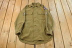 Vintage 1940s WW2 Military Air Force Wool Button Up Infantry Field Shirt Men's S /