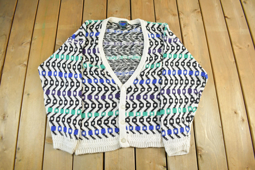 Vintage 1990s Etchings Knit Cardigan Sweater Men's XL