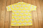 Vintage 1990s Tropicana Hawaiian Original Yellow Button Up Shirt Made in USA  Abstract Pattern  Casual Shirt  Hawaiian Shirt
