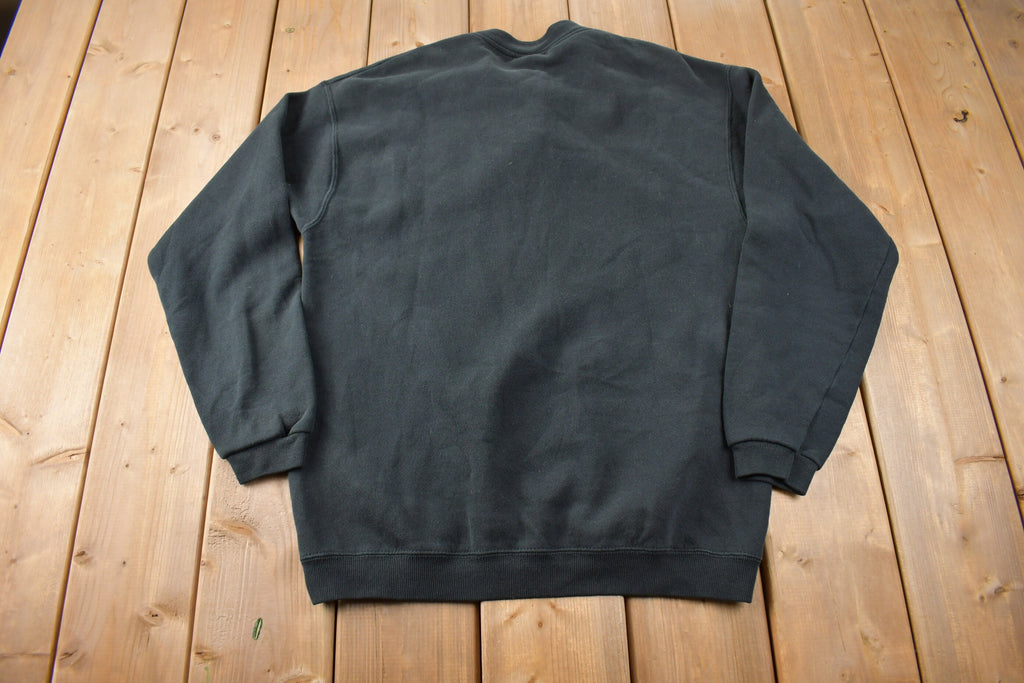 Vintage 1990s Hart & Shelby Video Plus Embroidered Henley Sweatshirt Size L