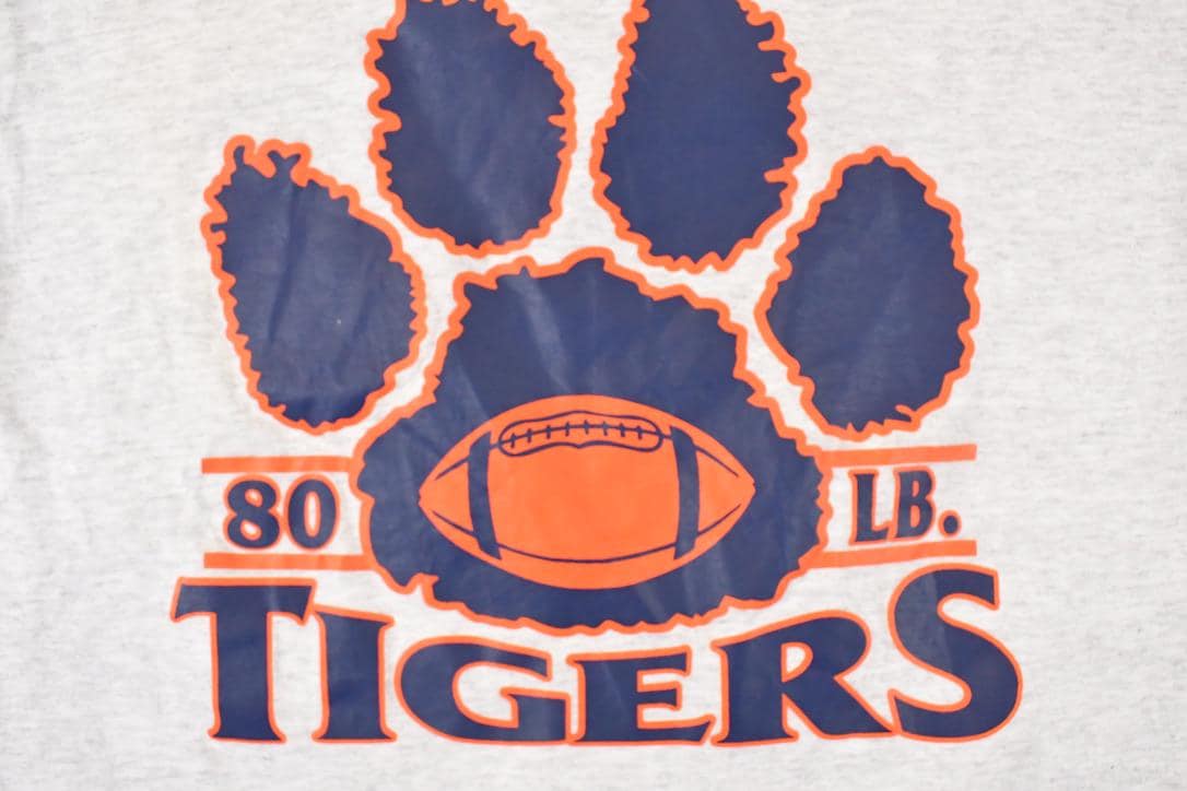 Vintage 1990s Tigers Collegiate T-Shirt Youth L  NCAA Graphic  90s College  Made in USA  Spellout Tee