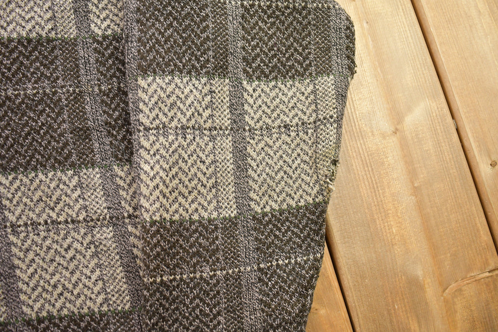 Vintage 1990s Town Craft Knitted Plaid Cardigan Sweater