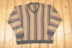 Vintage 1990s JJ Farmer Wool Knit V Neck Sweater Men's XL