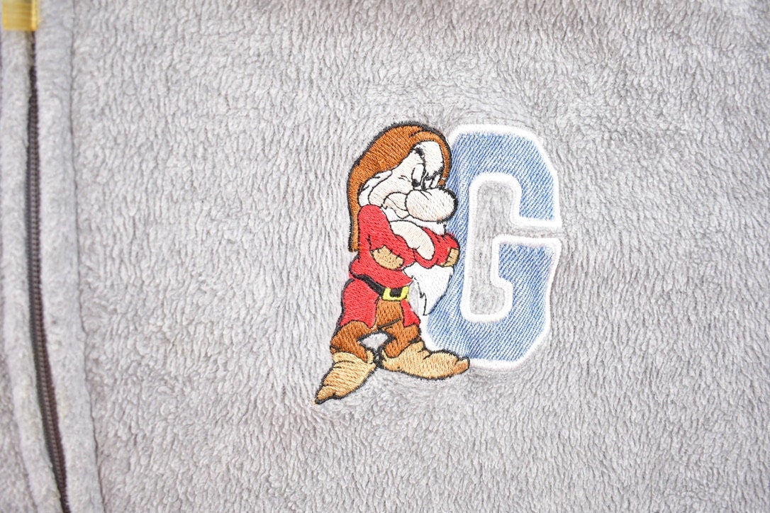Vintage 1990s Disney Grumpy Dwarf Graphic Fleece Hoodie