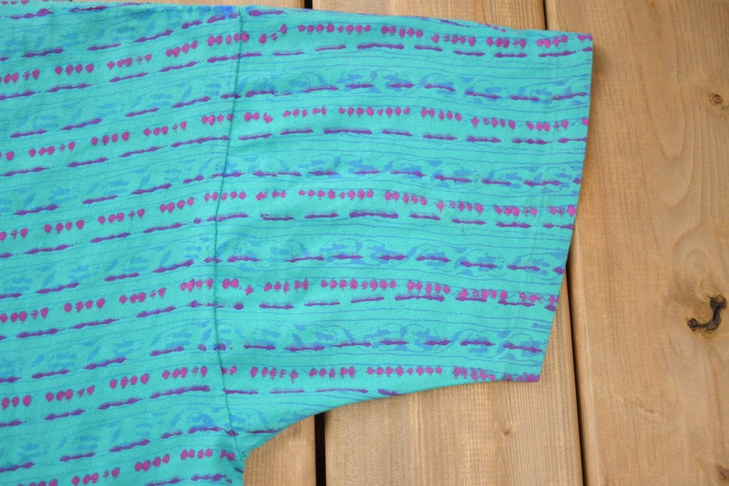 Vintage 1991 Ocean Pacific All Over Print Graphic T Shirt