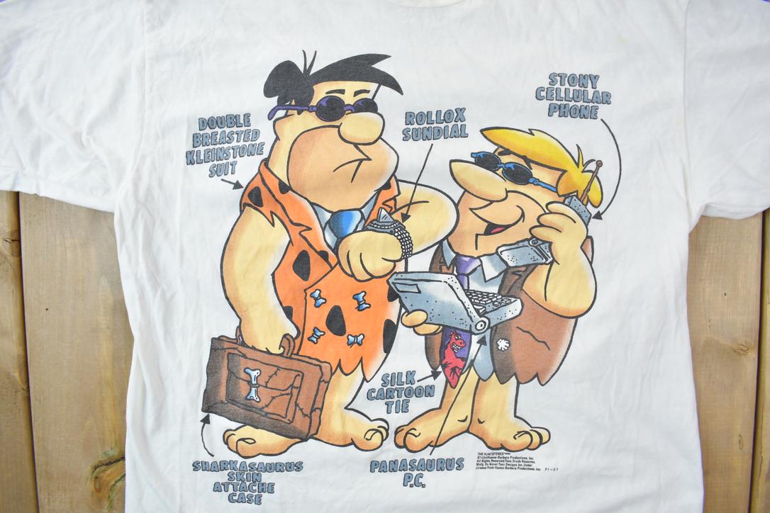 Vintage 1994 The Flintstones Cartoon Promo Graphic T-Shirt