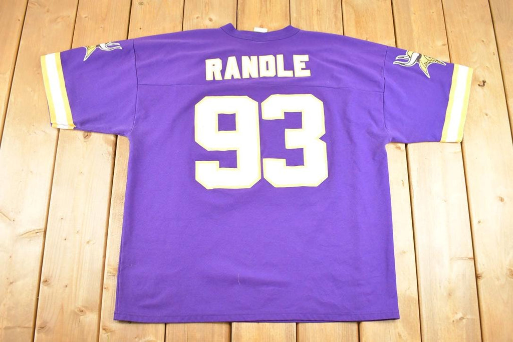Vintage 1990's Minnesota Vikings John Randle NFL Jersey Shirt Men's XL / Football Fan Apparel / 1990s Sportswear / Single Stitch Tee