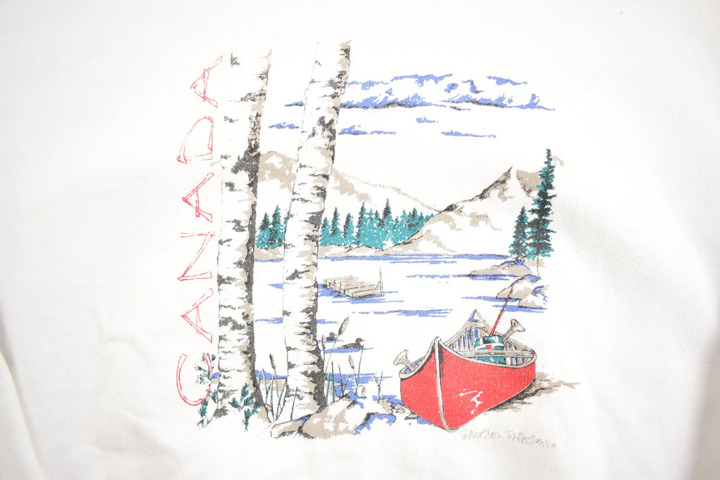 Vintage 1990s Northern Reflections Boating Lake Graphic Crewneck Sweatshirt