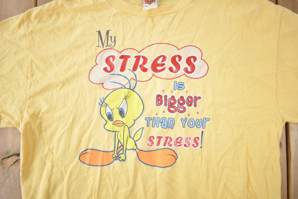 Vintage 1990s Looney Tunes Tweety Bird Funny Graphic T Shirt Size XL