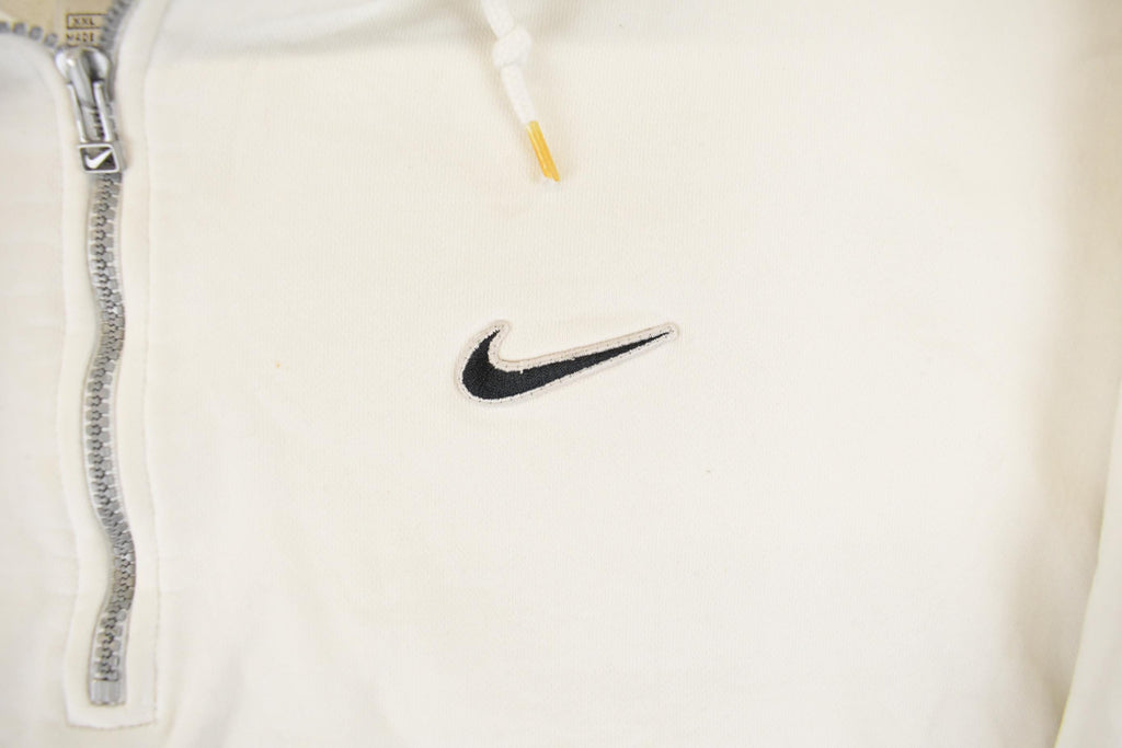 Vintage 1990s Nike Mini Swoosh Quarter Zip Hoodie Men's 2XL