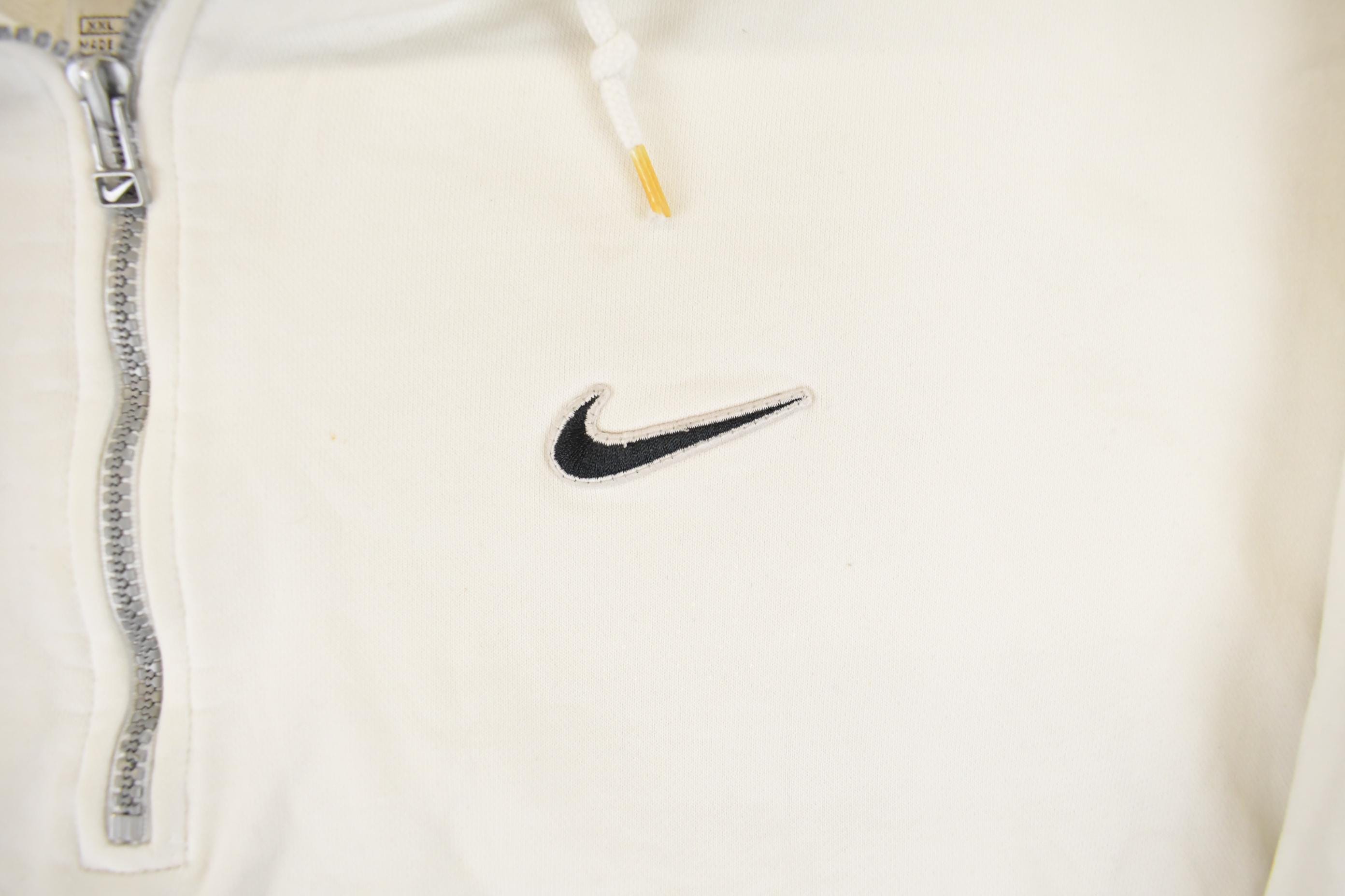 Vintage 1990s Nike Mini Swoosh Quarter Zip Hoodie Men's 2XL