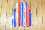 Vintage 1960s Striped Button Up Sleeveless Shirt Women's XS