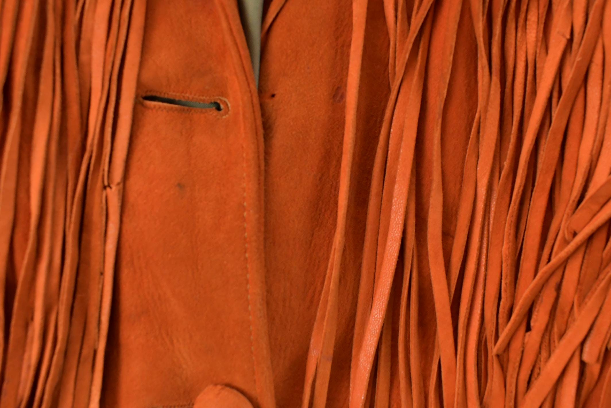Vintage 1940s Genuine Leather Western Fringe Jacket Women's Medium /