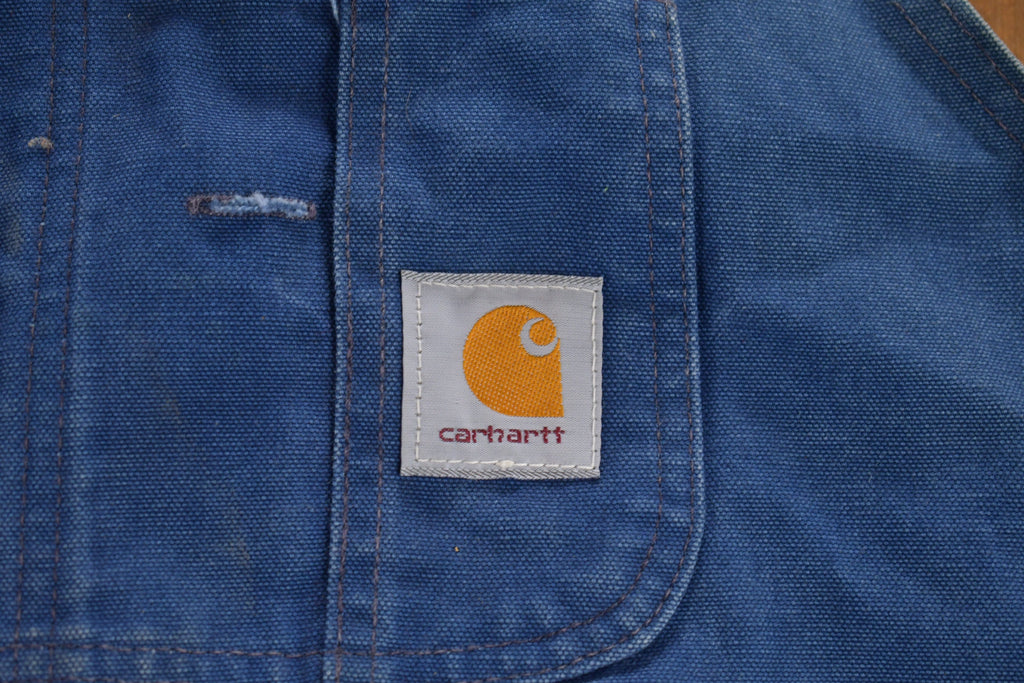 Vintage 1980s Carhartt Blue Canvas Double Knee Overalls