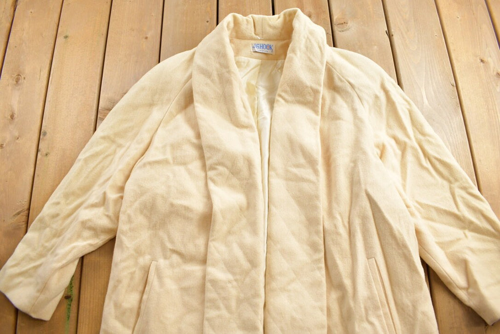 Vintage 1990s J. G. Hook White Wool Overcoat