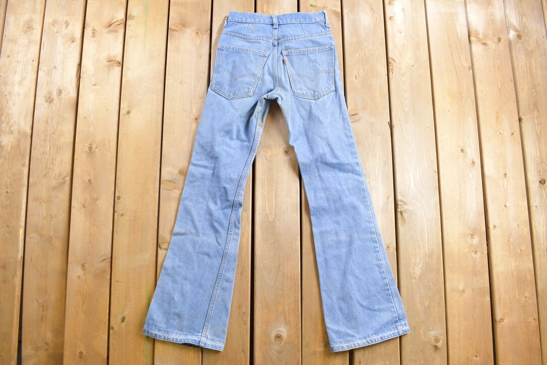 Vintage 1970s Levi's Orange Bell Bottom Flare Jeans Size 25 x 31